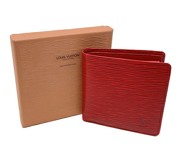 LOUIS VUITTON ルイヴィトン エピ ポルトフォイユ マルコ M63547 中古 MI0951 二つ折り財布 カスティリアンレッド 赤 ウォレット