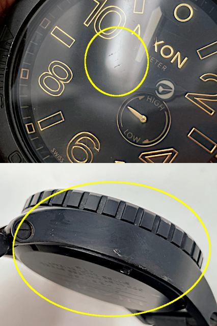 NIXON ニクソン THE51-30 クォーツ 腕時計 中古 ブラック ゴールド 黒 金色 メンズ アナログ ブランド
