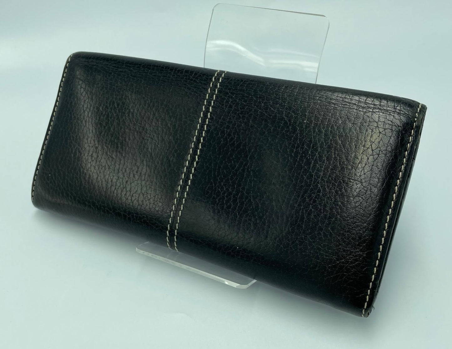 TODS レザー 二つ折り 長財布 中古 トッズ 本革 ホック 小銭入れ カード 収納
