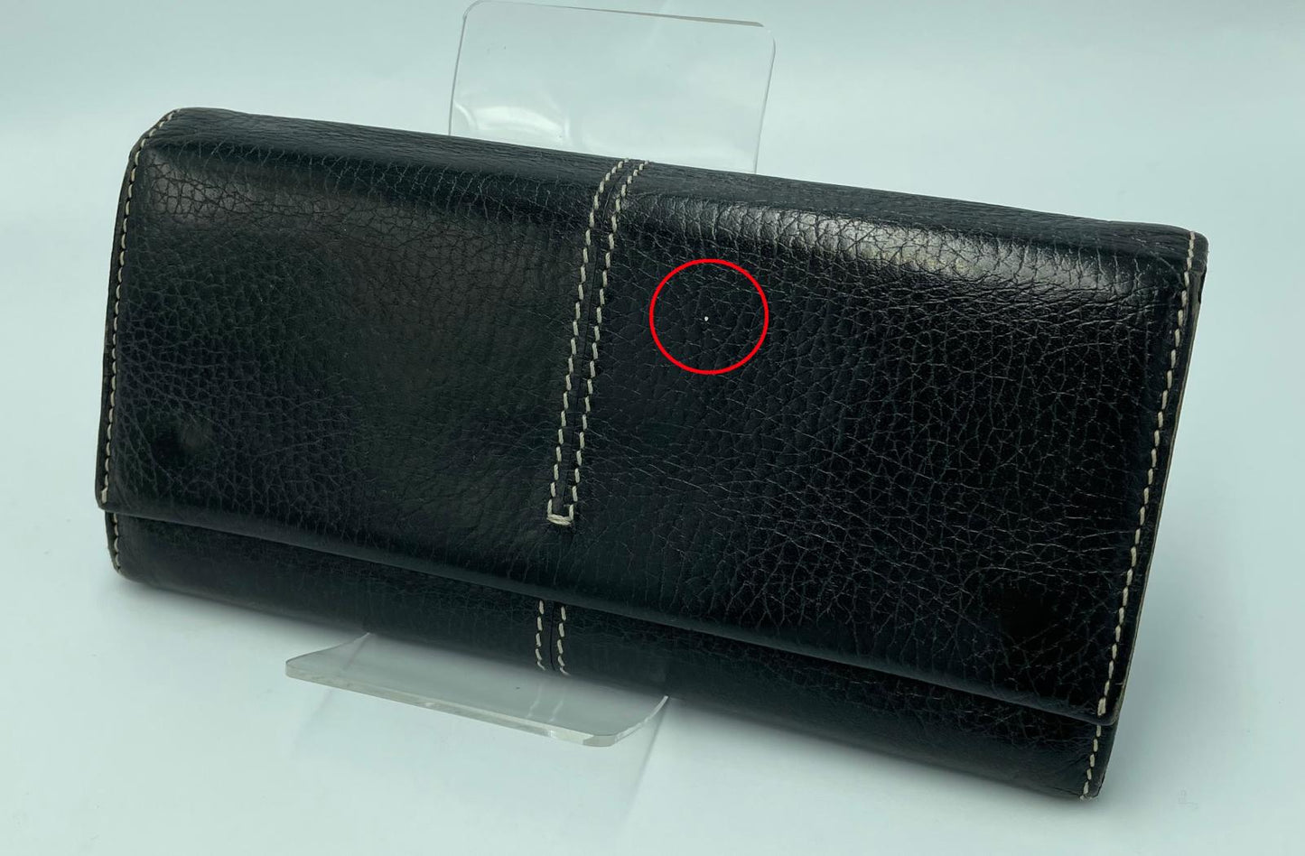 TODS レザー 二つ折り 長財布 中古 トッズ 本革 ホック 小銭入れ カード 収納