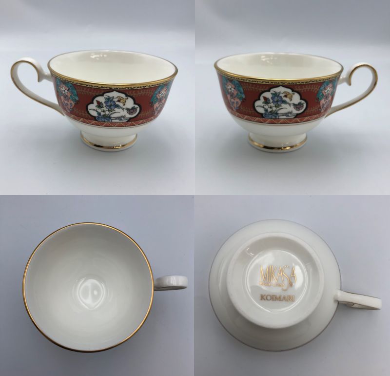 未使用品 MIKASA 古伊万里 カップ&ソーサー 5客 セット 中古 ミカサ KOIMARI 洋食器 ティー コーヒー おしゃれ