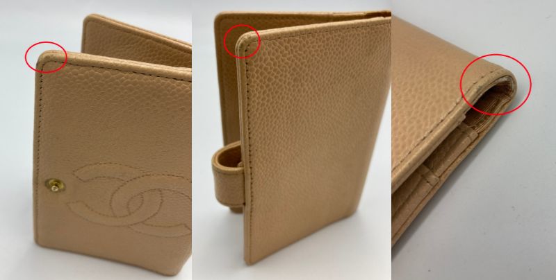 CHANEL シャネル ココマーク キャビアスキン 手帳カバー ベージュ 中古 肌色 ロゴ 6穴 ホルダー コンパクト レディース