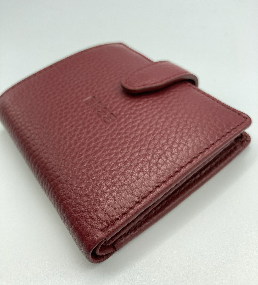 BREE ブリ― レザー 2つ折り財布 ボルドー 中古 折りたたみ 赤 レディース メンズ