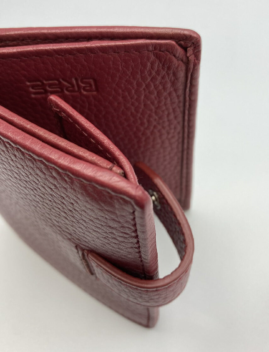 BREE ブリ― レザー 2つ折り財布 ボルドー 中古 折りたたみ 赤 レディース メンズ
