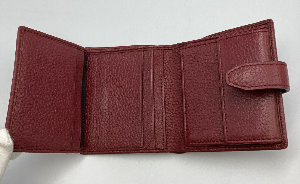 BREE ブリ― レザー 2つ折り財布 ボルドー 中古 折りたたみ 赤 レディース メンズ