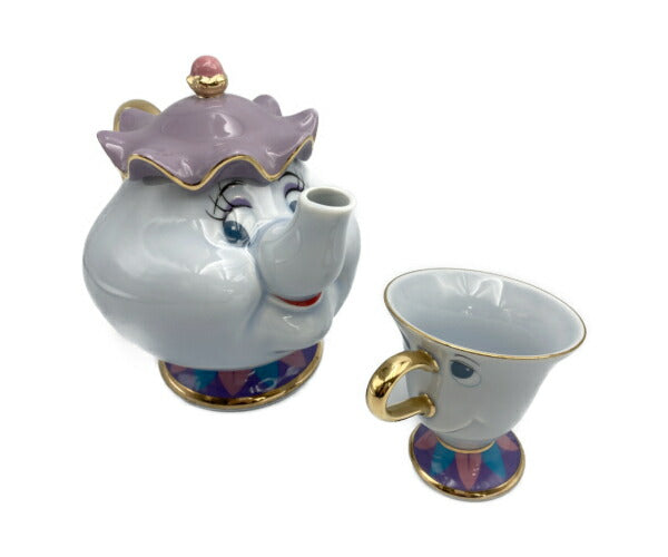 Disney 美女と野獣 ポット夫人とチップ ティーセット 中古 ティーポット ディズニー ティーカップ