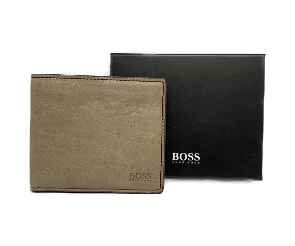 HUGO BOSS ヒューゴボス 牛革 2つ折り財布 中古 レザー メンズ 札入れ コンパクト
