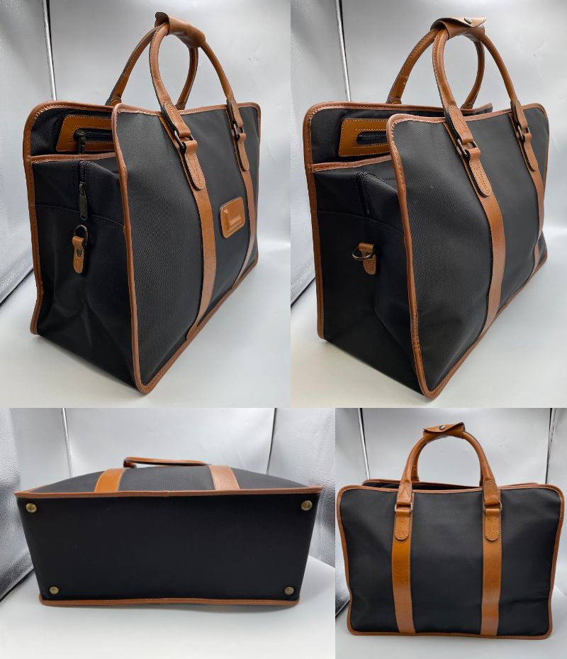 ランセル ナイロン レザー ボストンバッグ 中古 LANCEL 鞄 本革 ショルダー 肩掛け ハンド ビンテージ ビジネス