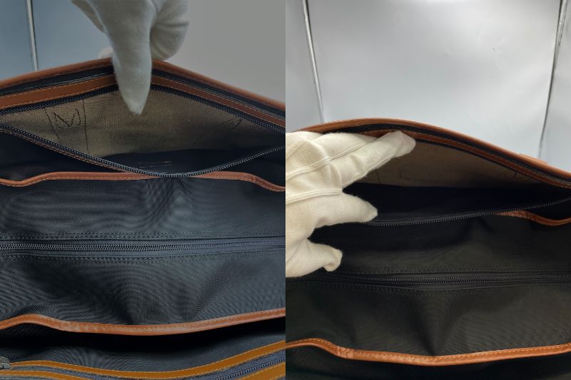 ランセル ナイロン レザー ボストンバッグ 中古 LANCEL 鞄 本革 ショルダー 肩掛け ハンド ビンテージ ビジネス