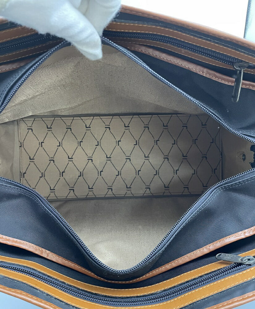 ランセル ナイロン レザー ボストンバッグ 中古 LANCEL 鞄 本革 ショルダー 肩掛け ハンド ビンテージ ビジネス