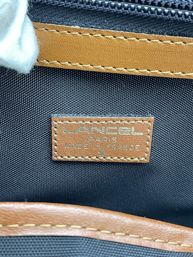 ランセル ナイロン レザー ボストンバッグ 中古 LANCEL 鞄 本革 ショルダー 肩掛け ハンド ビンテージ ビジネス