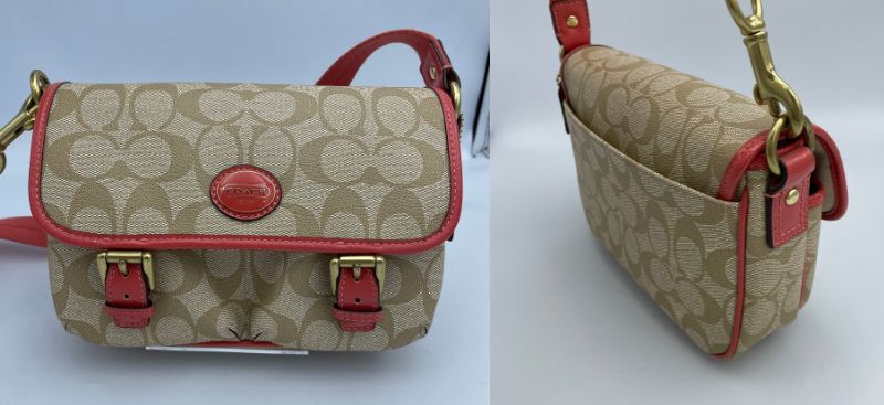 COACH PVC シグネチャー ショルダー バッグ 中古 コーチ F48759 鞄 肩掛け 斜め掛け 小さめ ブランド コンパクト