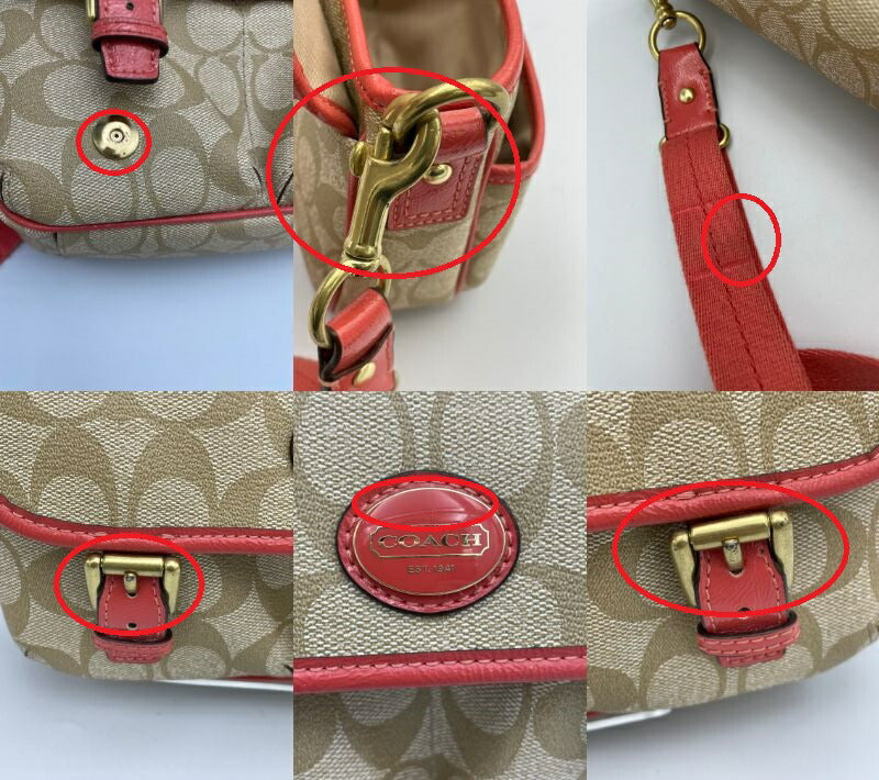 COACH PVC シグネチャー ショルダー バッグ 中古 コーチ F48759 鞄 肩掛け 斜め掛け 小さめ ブランド コンパクト