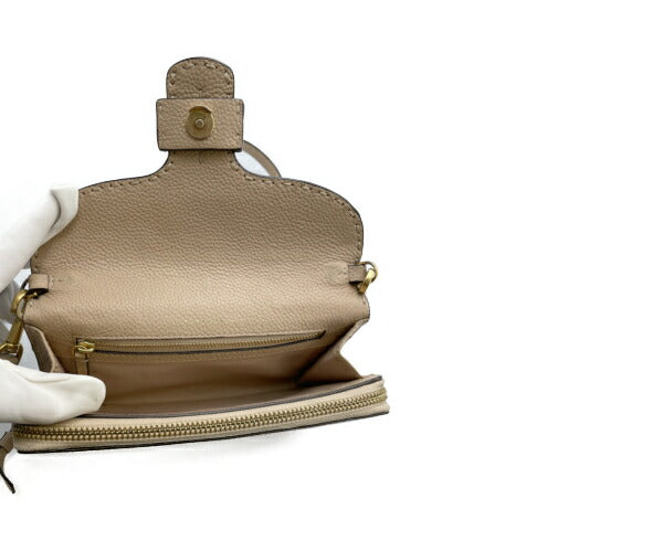 TORY BURCH レザー ウォレット ショルダー 中古 トリーバーチ バッグ 鞄 本革 財布 ポシェット ブランド