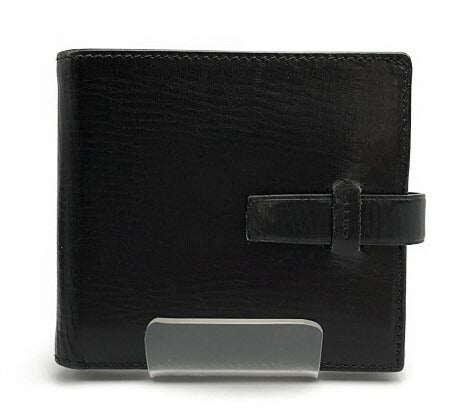 GUCCI グッチ レザー 2つ折り 財布 中古 ブランド メンズ ブラック ウォレット ミニ シンプル 黒