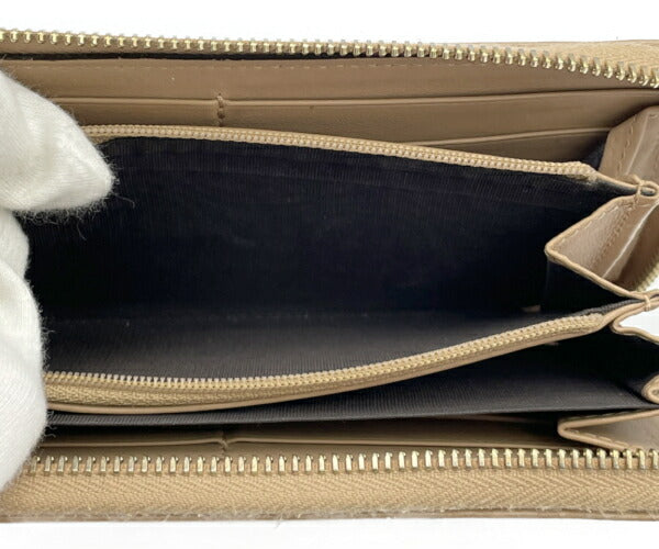 GUCCI マイクログッチシマ ラウンドファスナー 長財布 388680 中古 ブランド レザー 本革 リボン 小銭入れ 札入れ 収納