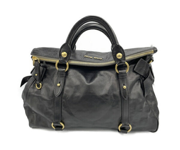 miu miu レザー 2WAY ショルダー バッグ 中古 ミュウミュウ 肩掛け ハンド 鞄 本革 おしゃれ ブランド
