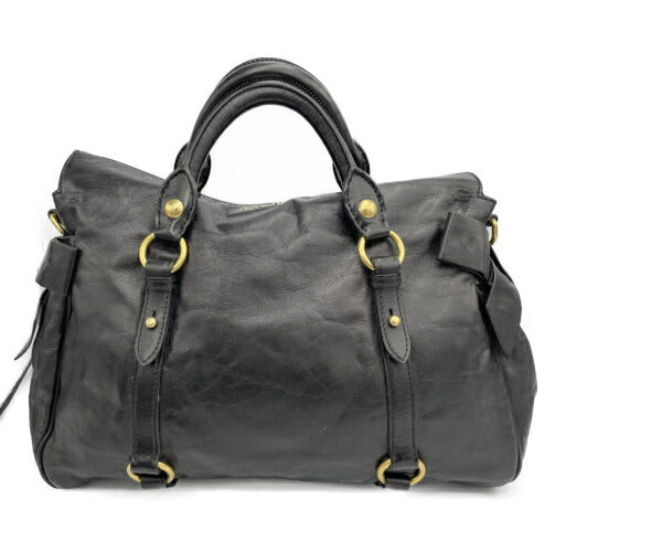miu miu レザー 2WAY ショルダー バッグ 中古 ミュウミュウ 肩掛け ハンド 鞄 本革 おしゃれ ブランド