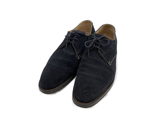 CROCKETT&JONES 約27cm スエード 紺 中古 クロケット&ジョーンズ メンズ ビジネス