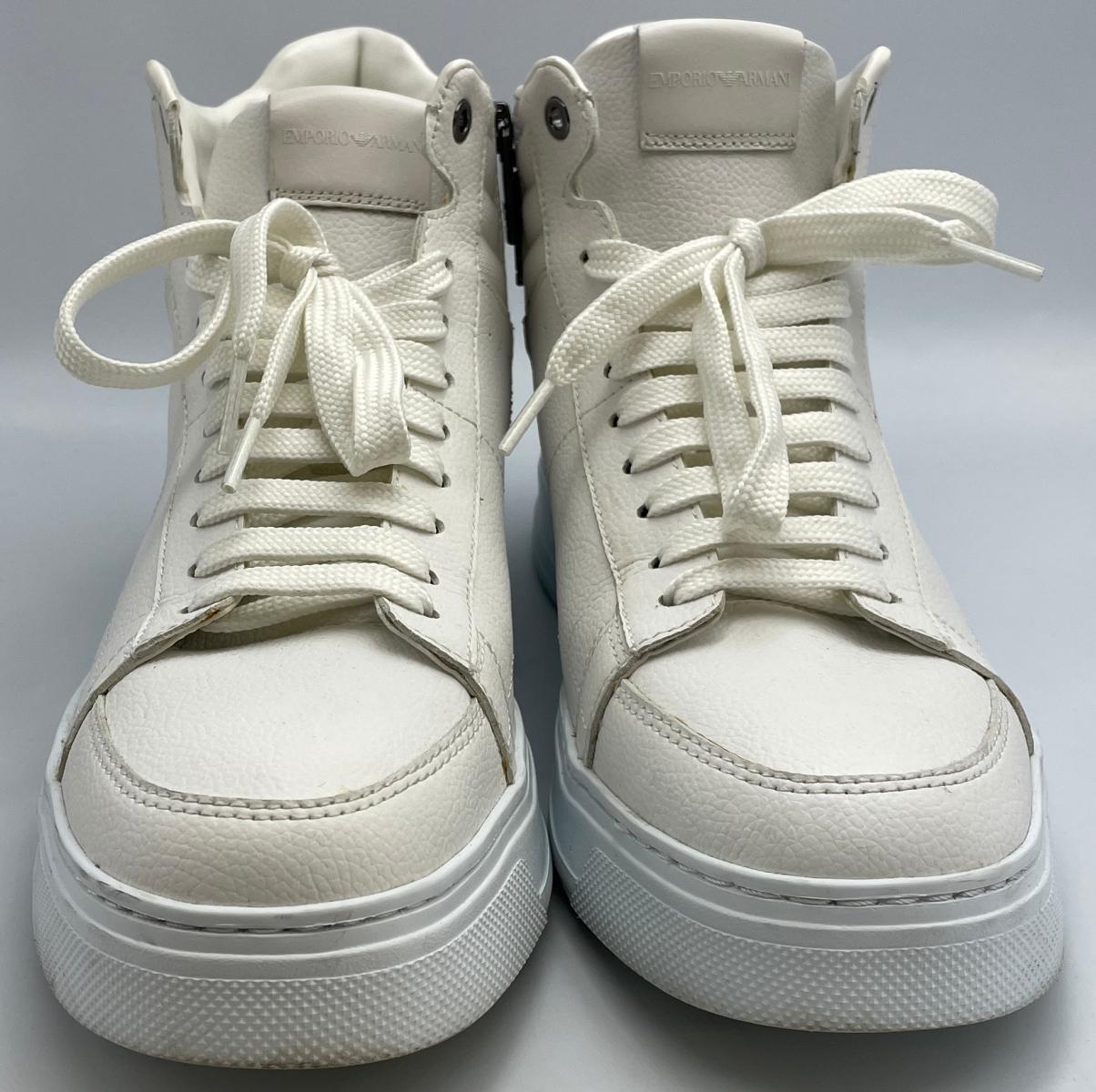 エンポリオアルマーニ ハイカットスニーカー 約26cm 中古 EMPORIO ARMANI ホワイト 白 メンズ