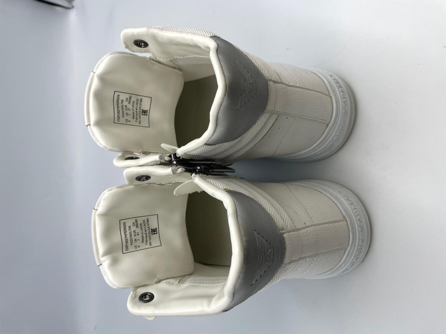 エンポリオアルマーニ ハイカットスニーカー 約26cm 中古 EMPORIO ARMANI ホワイト 白 メンズ