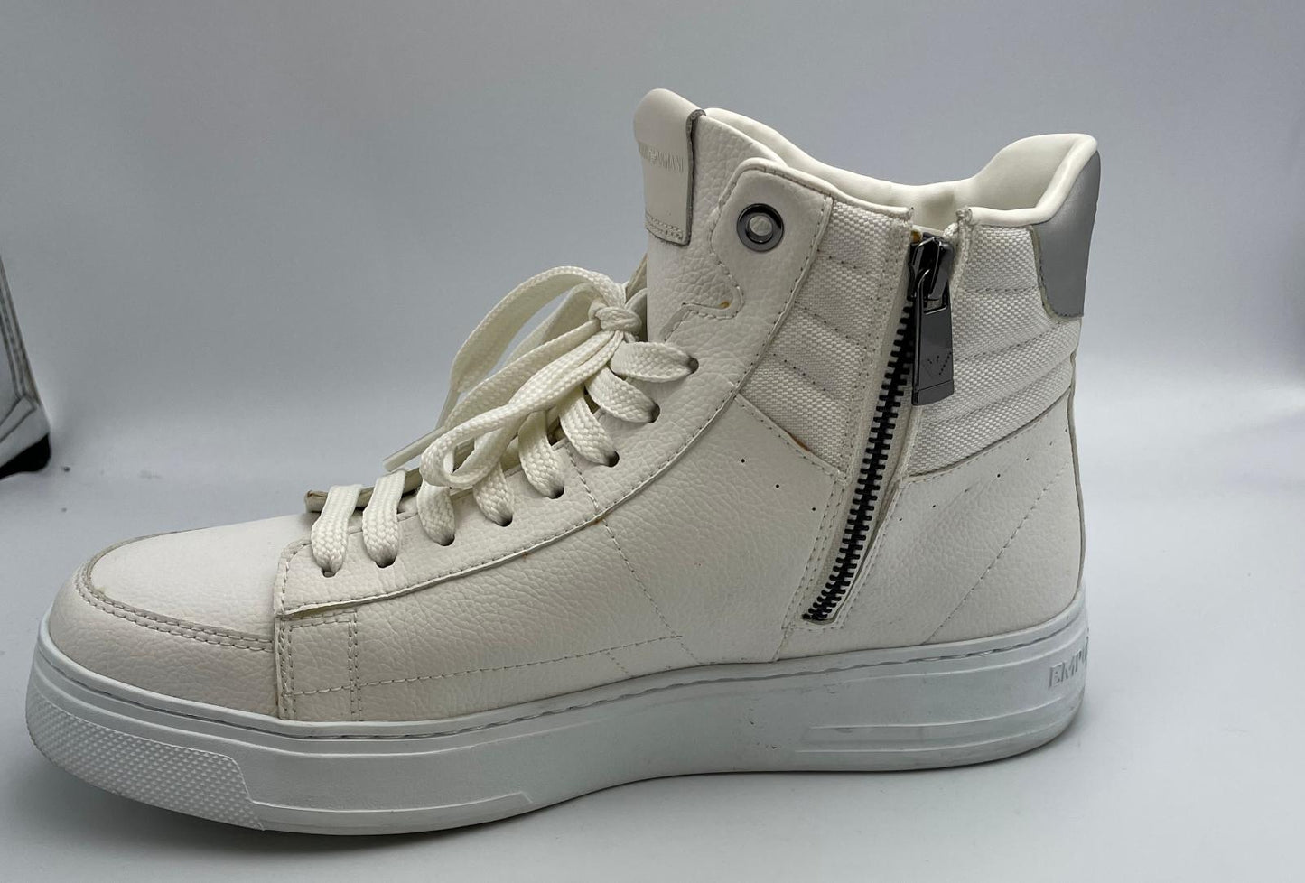 エンポリオアルマーニ ハイカットスニーカー 約26cm 中古 EMPORIO ARMANI ホワイト 白 メンズ