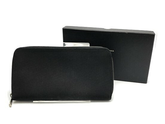 Dunhill ダンヒル キャンバス ラウンドファスナー オーガナイザー 中古 ブランド マルチケース トラベルケース 長財布 レザー ブラック