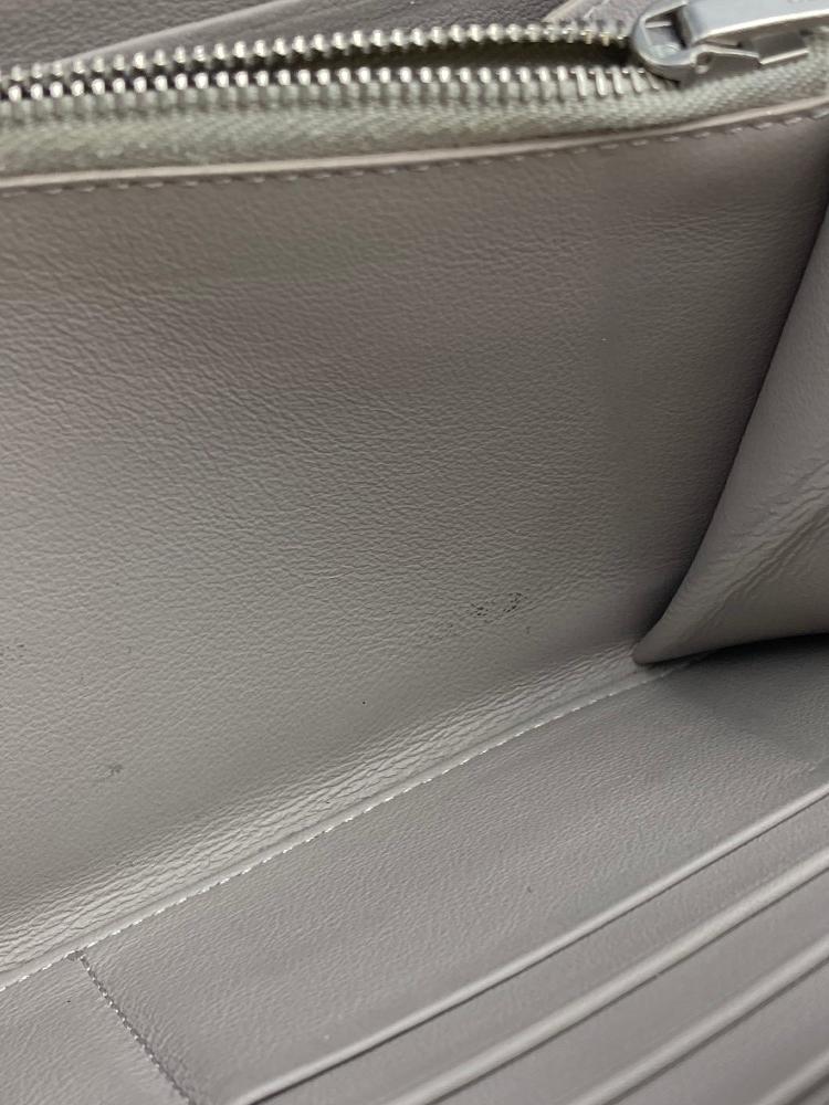 CELINE セリーヌ バイカラー ラウンドファスナー長財布 中古 レザー 2トーンカラー レディース