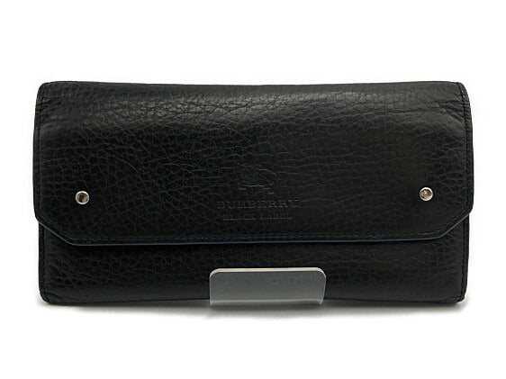 BURBERRY BLACK LABEL バーバリー ブラックレーベル 長財布 中古 ブランド メンズ レザー 黒 ウォレット