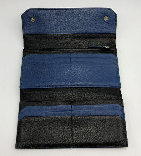 BURBERRY BLACK LABEL バーバリー ブラックレーベル 長財布 中古 ブランド メンズ レザー 黒 ウォレット