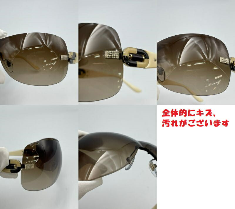 BVLGARI ワンレンズ サングラス 6054 中古 ブルガリ ラインストーン グラデーションレンズ ブランド