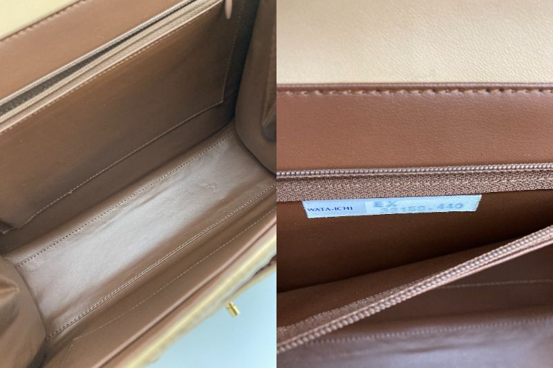 WATA-ICHI JRA認定 オーストリッチ ハンドバッグ ベージュ 中古 ワタイチ レザー ダチョウ レディース フォーマル