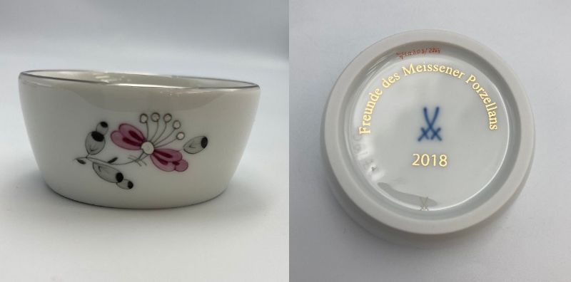 Meissen マイセン 会員記念品 小ボウル 小皿 4種 2016-2019 中古 プレート 花 虫 蝶 非売品