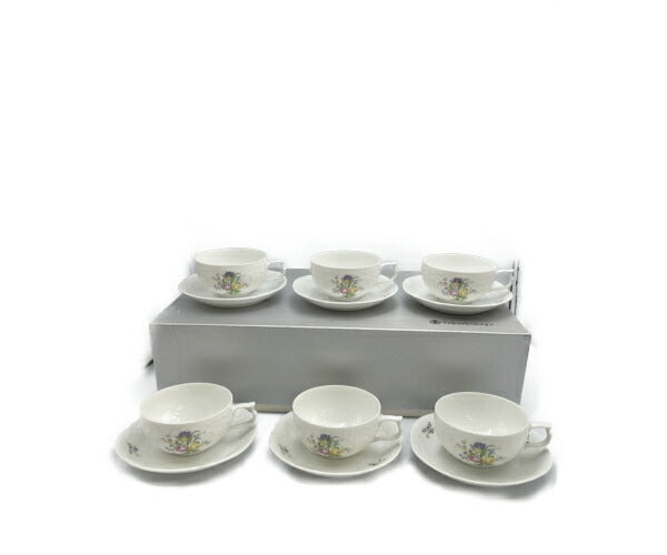 Rosenthal クラシックローズ カップ&ソーサー 6客 セット 中古 ローゼンタール 紅茶 ティー 洋食器 薔薇 フラワー 花柄