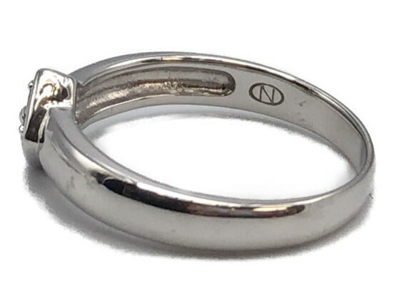 K18 WG ブラック ダイヤ 0.05ct 12号 リング 中古 18金 ホワイトゴールド ダイヤモンド 指輪 アクセサリー メンズ