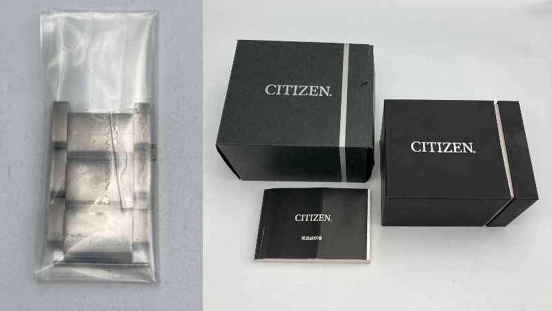 CITIZEN ATTESA ソーラー電波 エコドライブ クオーツ 腕時計 E610-S104203 中古 シチズン アテッサ AT3050-51L 3針 カレンダー ブルー