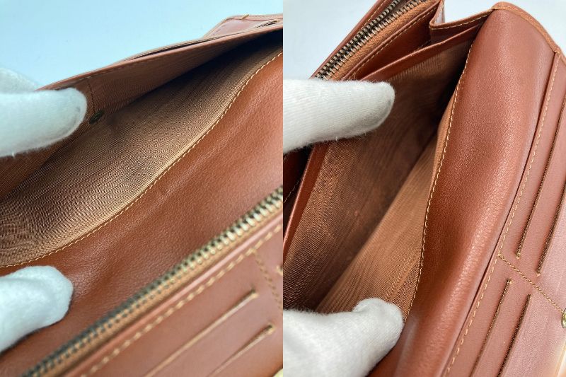 CELINE セリーヌ マカダム 2つ折り長財布 キャンバス 中古 イエロー レディース 2つ折り 黄色
