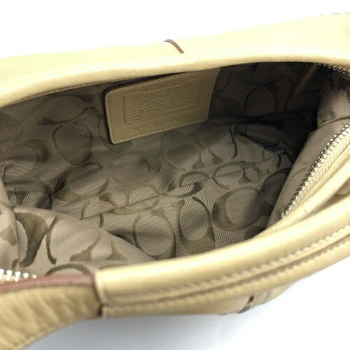 COACH コーチ レザー セミショルダー バッグ 9541 中古 ハンドバッグ レディース ベージュ ブランド シンプル 小さめ