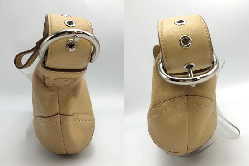 COACH コーチ レザー セミショルダー バッグ 9541 中古 ハンドバッグ レディース ベージュ ブランド シンプル 小さめ