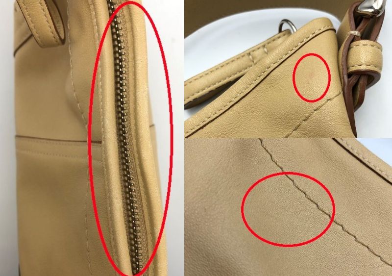 COACH コーチ レザー セミショルダー バッグ 9541 中古 ハンドバッグ レディース ベージュ ブランド シンプル 小さめ