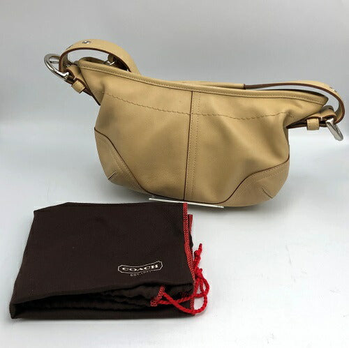 COACH コーチ レザー セミショルダー バッグ 9541 中古 ハンドバッグ レディース ベージュ ブランド シンプル 小さめ