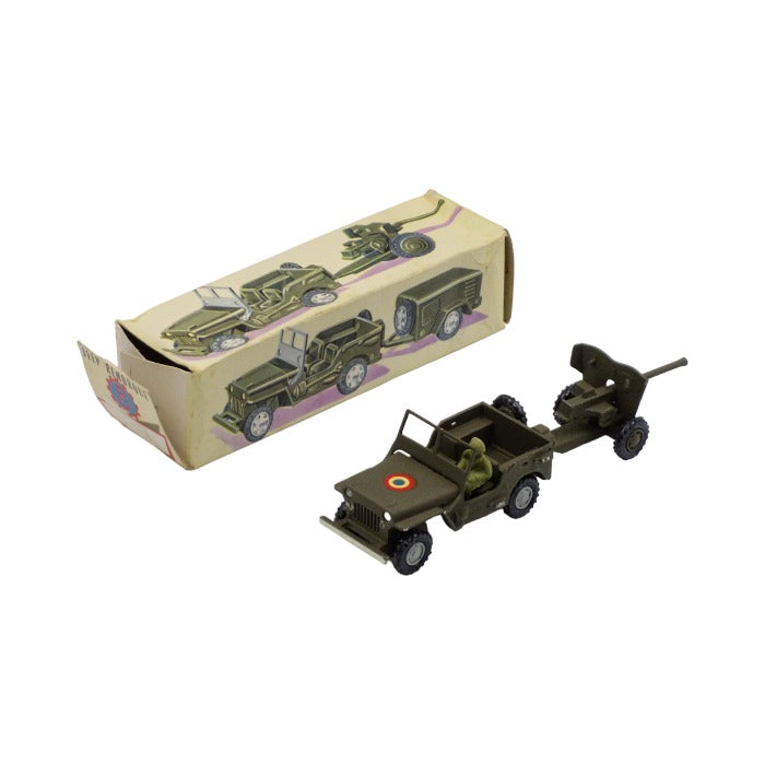 FJ France Jouet Jeep & Remorque Gun Set 中古 1