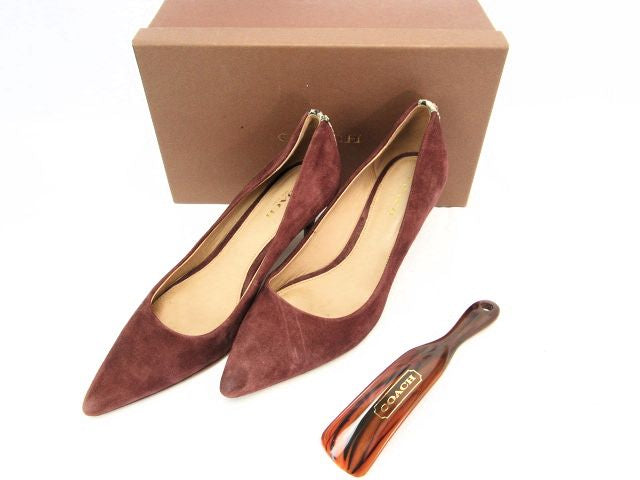 COACH/コーチ スウェード&パイソン調パンプス 約23cm 中古 1