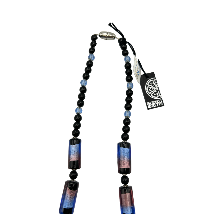 ERCOLE MORETTI エルコーレモレッティ ベネチアン ネックレス アクセサリー レディース おしゃれ ブラック ブルー ピンク 中古 W4