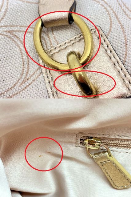 COACH コーチ ペネロピリネン シグネチャー トートバッグ 中古 1