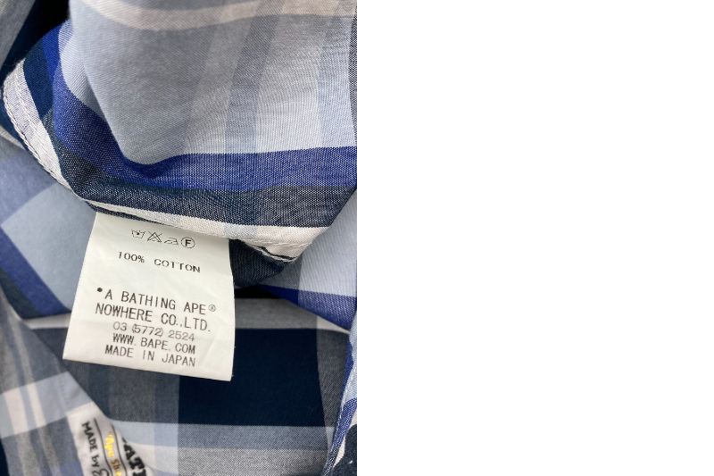 A BATHING APE ア ベイシング エイプ チェック柄 半袖シャツ 中古 4