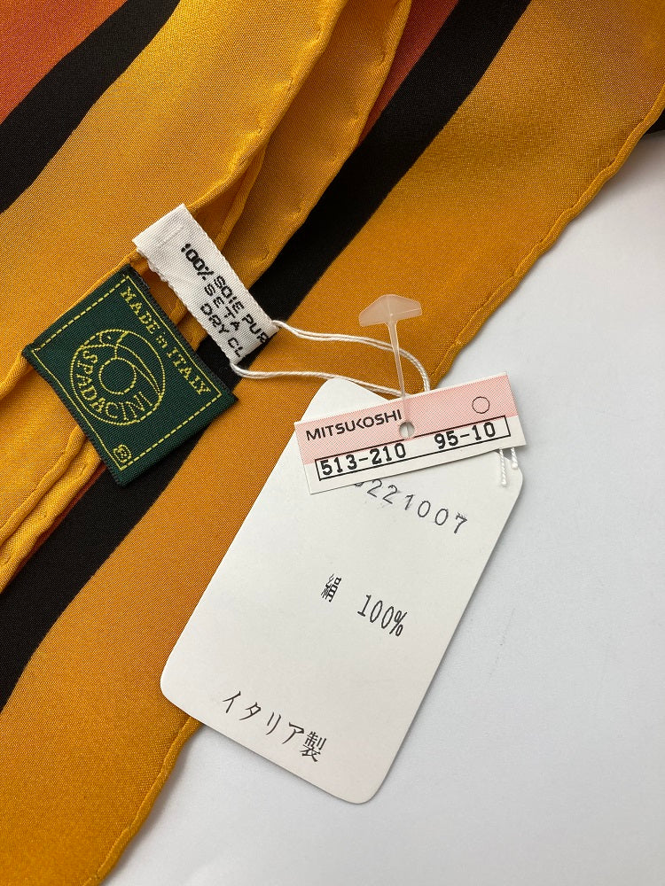 BEPPE SPADACINI ベッぺ スパダチーニ 大判 シルクスカーフ 南国 花 鳥 中古 4