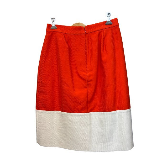 kate spade ケイトスペード リボン スカート 024-220040 4 レディース オレンジ ホワイト かわいい 中古 W4