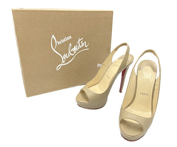 Christian Louboutin クリスチャンルブタン レザー バックストラップ ミュール 約24.5 中古 1