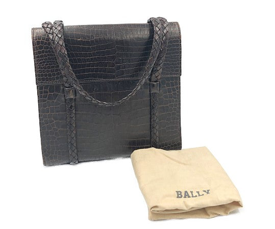 BALLY バリー クロコ型押し レザー ハンドバッグ 中古 1